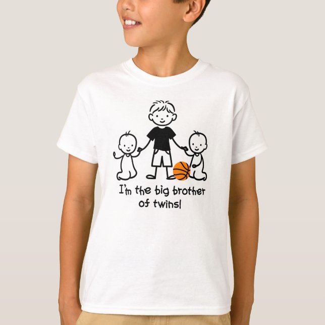 Storebror av twillingar - stick figur tee (Framsida)
