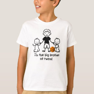 Storebror av twillingar - stick figur tee shirt