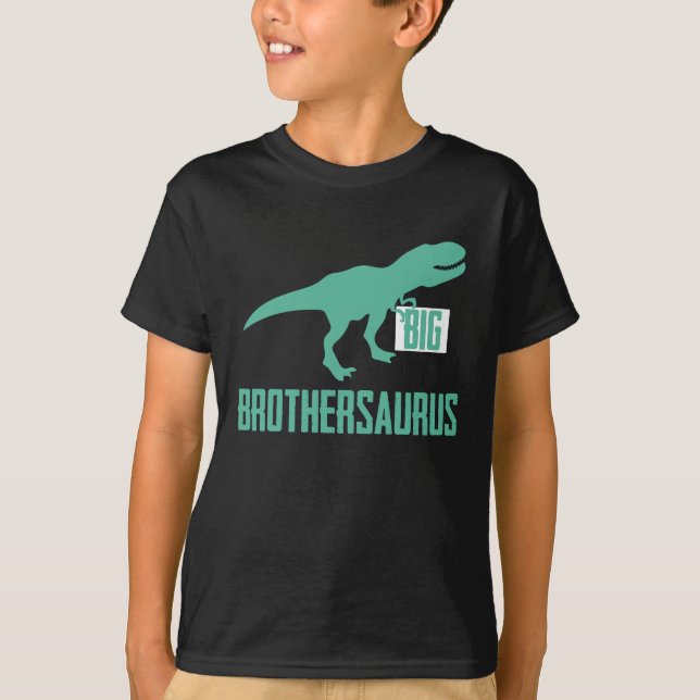 Storebror Brothersaurus Storebrodermeddelande Dino T Shirt (Framsida)