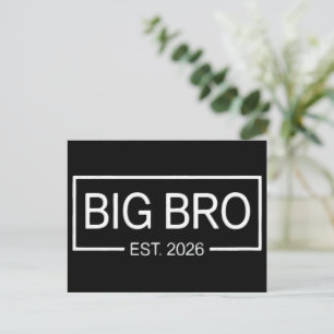 Storebror Est. 2026 Nytt litet syskon Graviditet B Meddelande Vykort