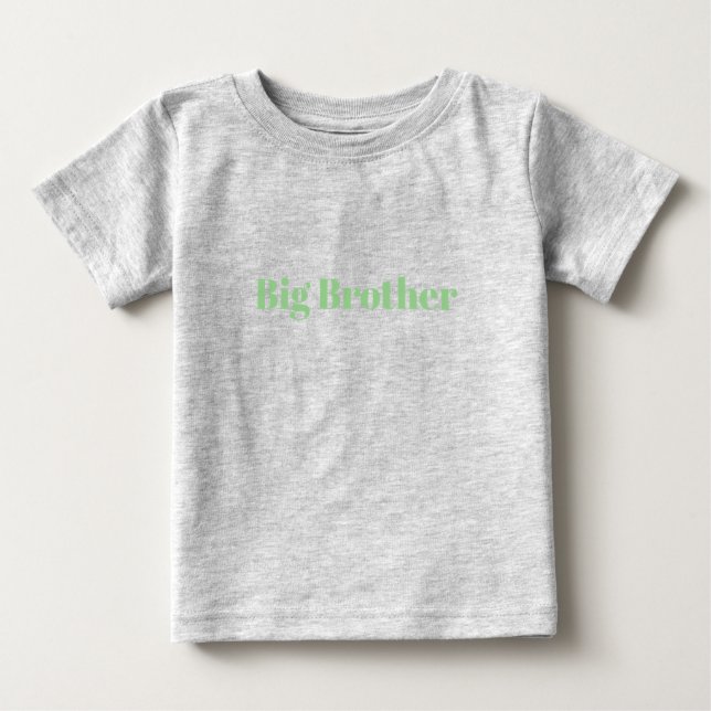 Storebror grön anpassad namntext söt Baby  T Shirt (Framsida)