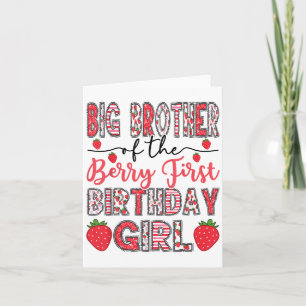 Storebror i Berry First Birthday Girl Straw Kort