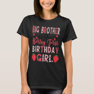 Storebror i Berry First Birthday Girl Straw T Shirt