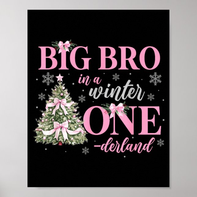 Storebror i en vinter-Onederland födelsedagsflicka Poster (Framsidan)
