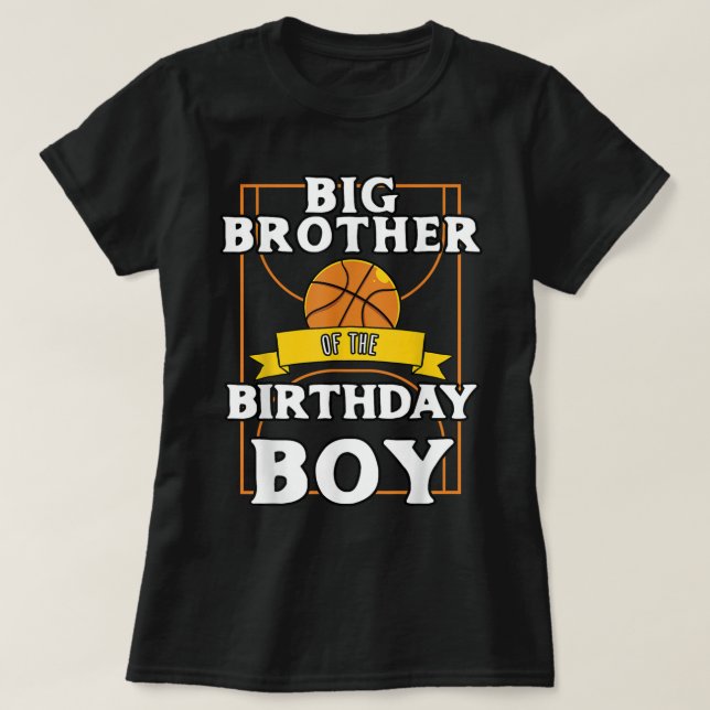 Storebror i födelsedagskorgen Basketboll Bday T Shirt (Design framsida)