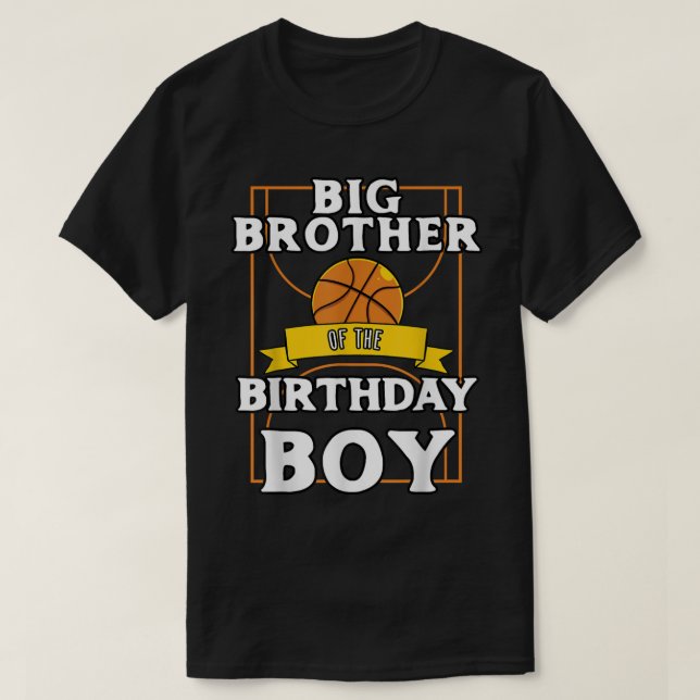 Storebror i födelsedagskorgen Basketboll Bday T Shirt (Design framsida)