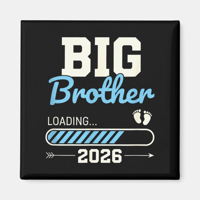 Storebror laddar 2026 graviditetsmeddelande magnet (Framsidan)