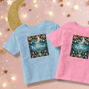 Storebror över Måne Blue Blommigt Baby Shower T Shirt