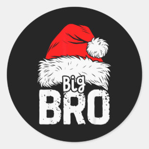 Storebror Santa jul familj matchande Pyjamas Runt Klistermärke