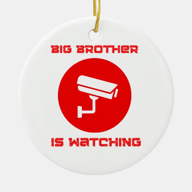 Storebror ser  1984 ingsoc julgransprydnad keramik (Framsidan)