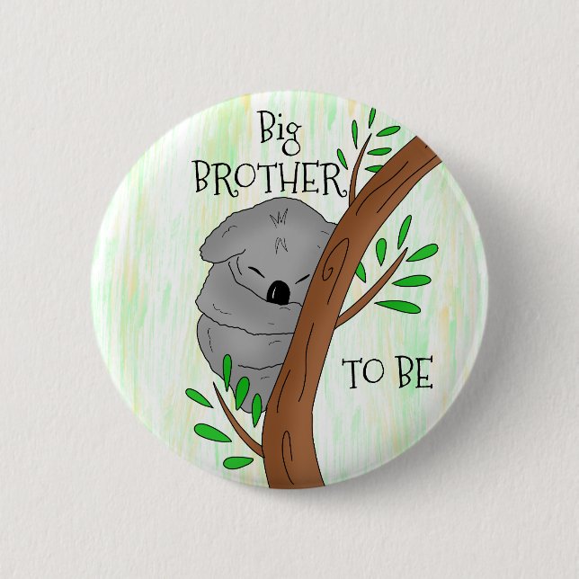 Storebror som ska vara | Koala Baby Shower Knapp (Framsida)