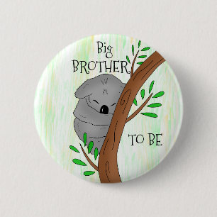 Storebror som ska vara Koala Baby Shower Knapp