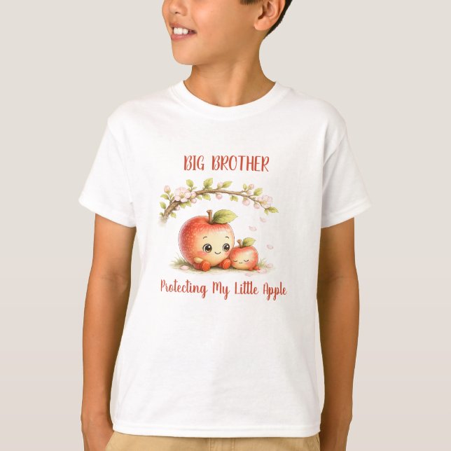 Storebror som skyddar min lilla äpple t shirt (Framsida)