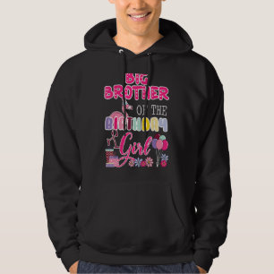 Storebror till Birthday Girl Flamingo Theme Pa Hoodie