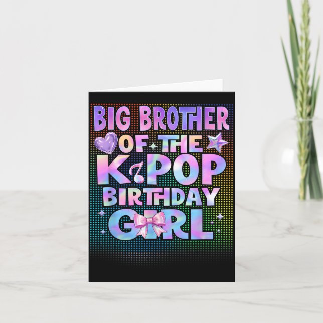 Storebror till K-Pop-födelsedagsflickorna koreansk Kort (Framsida)