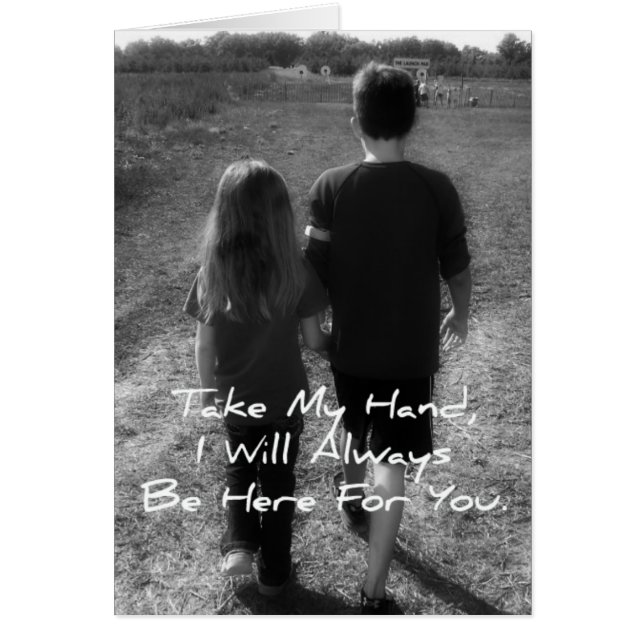 Storebror till liten syster hälsningskort (Framsidan)