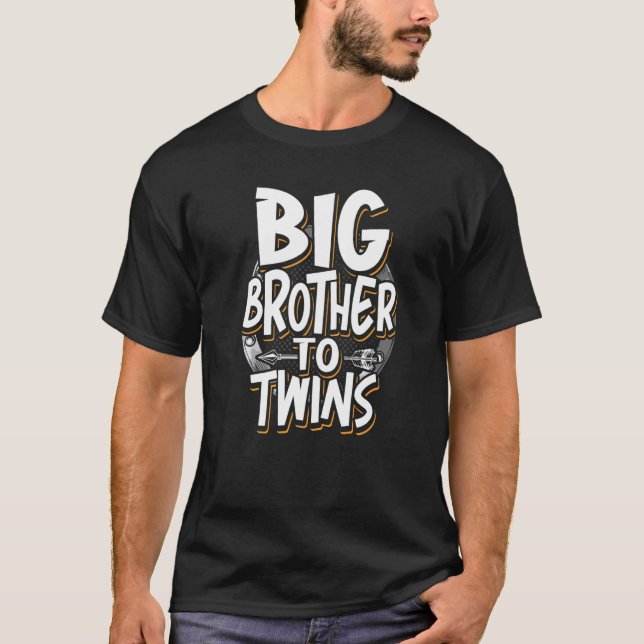 Storebror till Twillingarna Big Brother Syskon för T Shirt (Framsida)