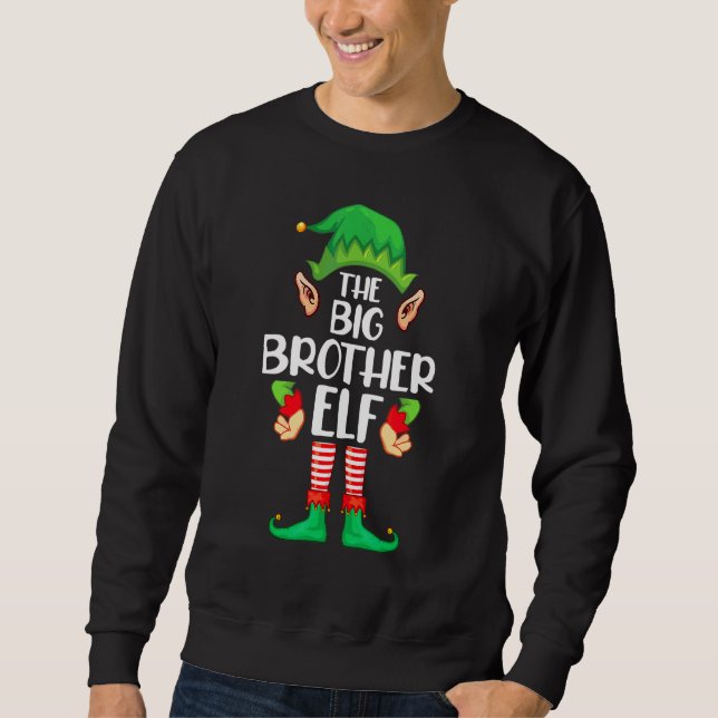 Storebror Tomte Matchande Familj Jul Grupp Pyjamas Lång Ärmad Tröja (Framsida)
