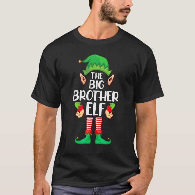 Storebror Tomte Matchande Familj Jul Grupp Pyjamas T Shirt (Framsida)