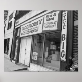 Storefront Philadelphia Black and White Photo Poster