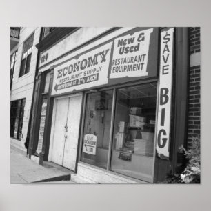 Storefront Philadelphia Black and White Photo Poster
