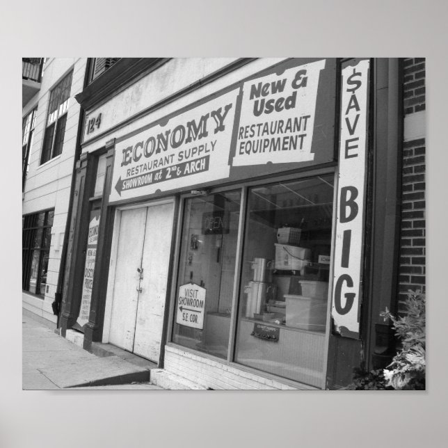 Storefront Philadelphia Black and White Photo Poster (Framsidan)