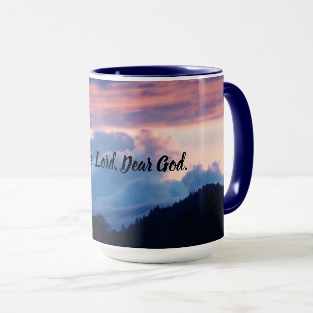 STORFÄLLT SOLNEDGÅNG Kaffe Mugg Skymning Blå Rosa (Framsida höger)