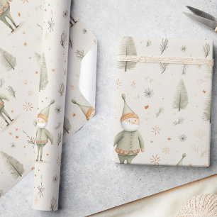 Storfärgad jul i Jultomten Presentpapper