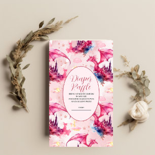 Storfärgad Rosa i vattenfärgen Dragon Diaper Raffl Tilläggskort