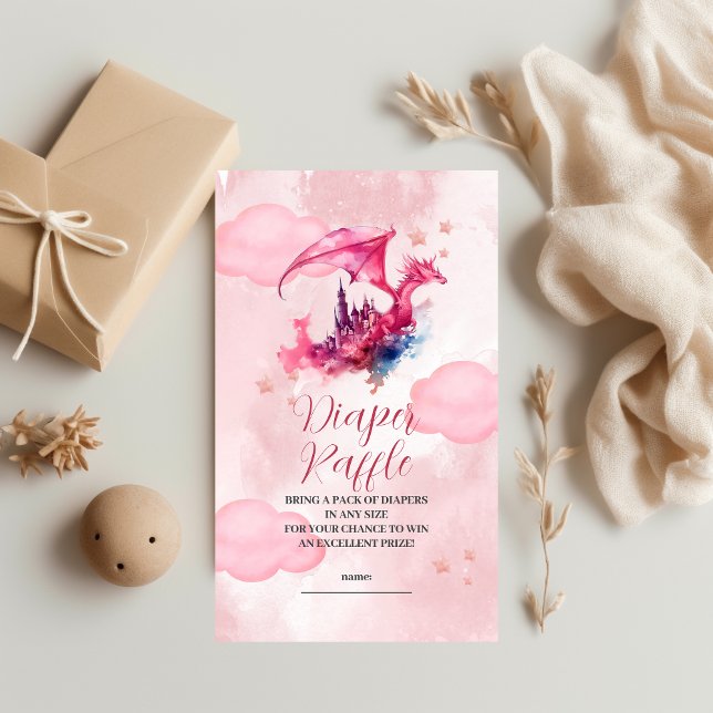 Storfärgad Rosa i vattenfärgen Dragon Diaper Raffl Tilläggskort (Skapare uppladdad)