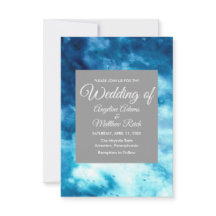 Storfärgad vattenfärgsblå Blommigt Modern