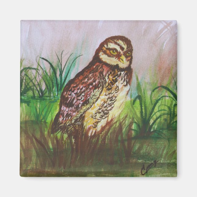 Storfärgskonst för Uggla Magnet (Framsidan)