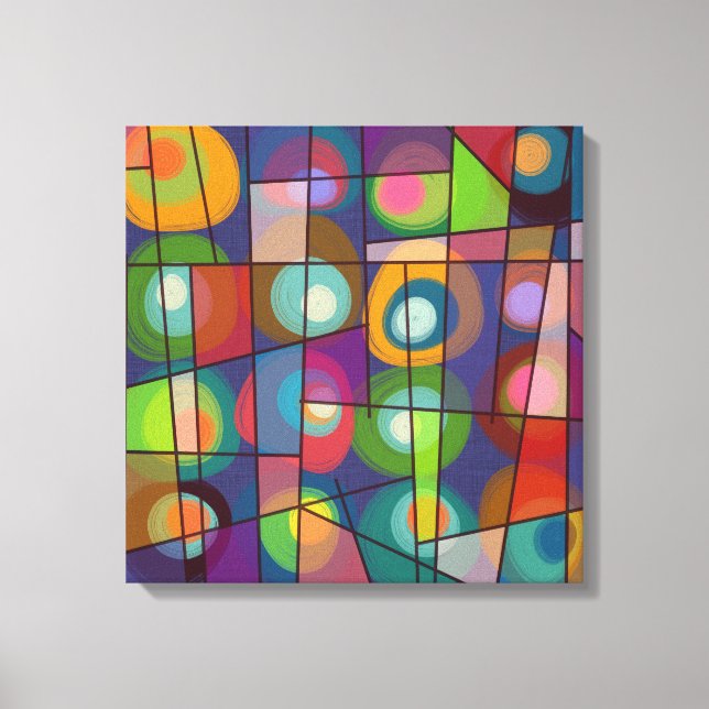 Storformatscirklar med Stil som målats upp i mitte Canvastryck (Framsida)