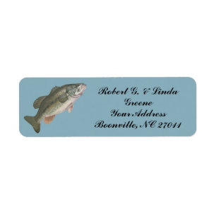STORGEMOUTH BASS-RETURETIKETTER RETURADRESS ETIKETT