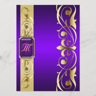 Storhertig Purple Jewel Guld & Lila Inbjudan