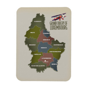 Storhertigdömet Luxemburg karta Magnet