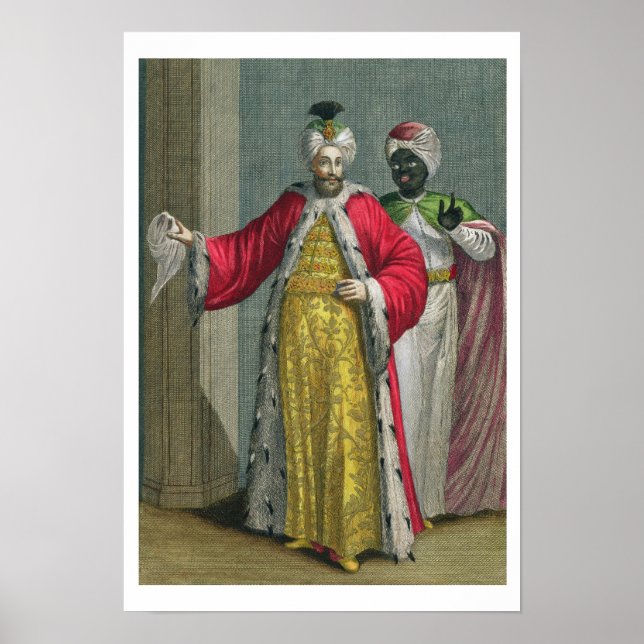 Storhertigen, i sin seraglio med Kislar Ag Poster (Framsidan)
