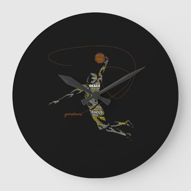 Storhet Basketboll Typografi Stor Klocka (Framsida)