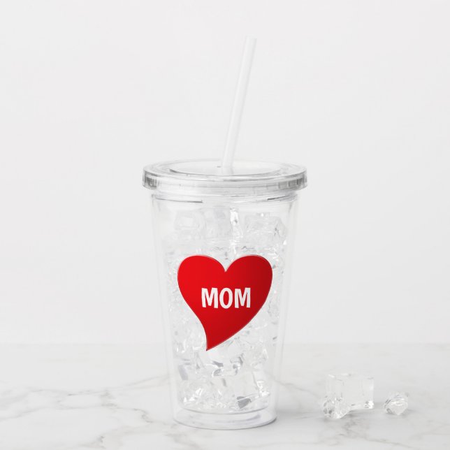 Storhjärtemodern typografi söt mamma take away mugg (Baksida Ice)