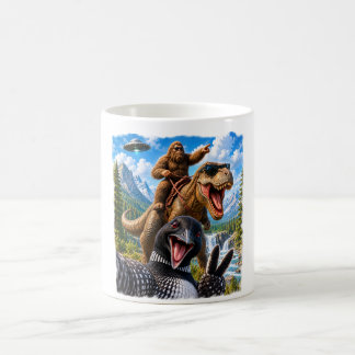 Storisfågel selfie Bigfoot T-Rex UFO Roligt presen Kaffemugg