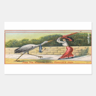 Stork Attack Stickers (barnfritt) Rektangulärt Klistermärke