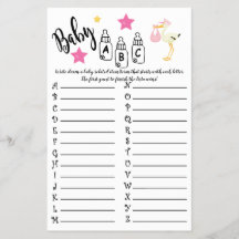 STORK BABY ABC BABY SHOWER SPELKORT