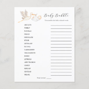 Stork Baby Babble Ord Scramble