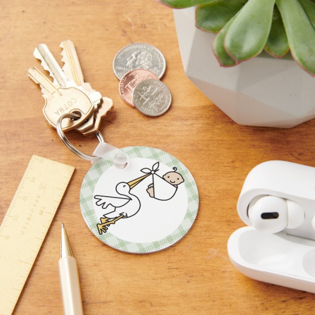 Stork Baby Delivery Nyckelring (Skrivbord)