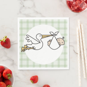 Stork Baby Delivery Pappersservett