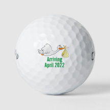 Stork Baby-meddelande Golf Bollar