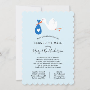 Stork Baby Shower by Mail Inbjudningar