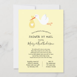 Stork Baby Shower by Mail Inbjudningar