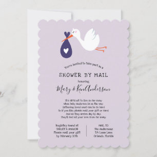 Stork Baby Shower by Mail Inbjudningar
