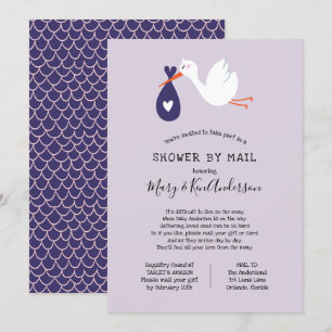 Stork Baby Shower by Mail Inbjudningar